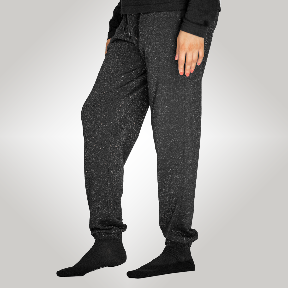 Glittery men's Jogger Pants Chic and Trendy -Black