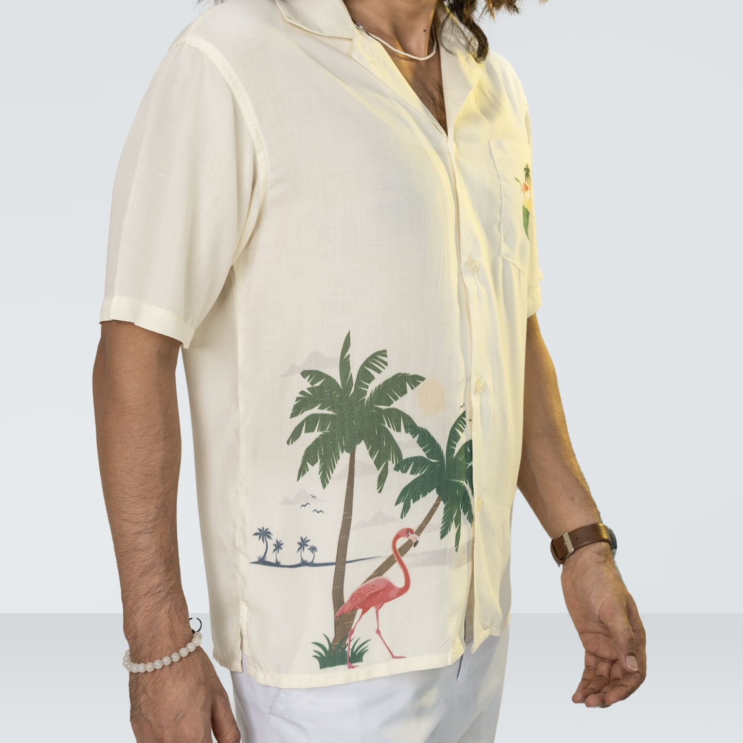 Men's Relaxed Fit Rio Coconut Dream Linen Camp Shirt for Summer Outings