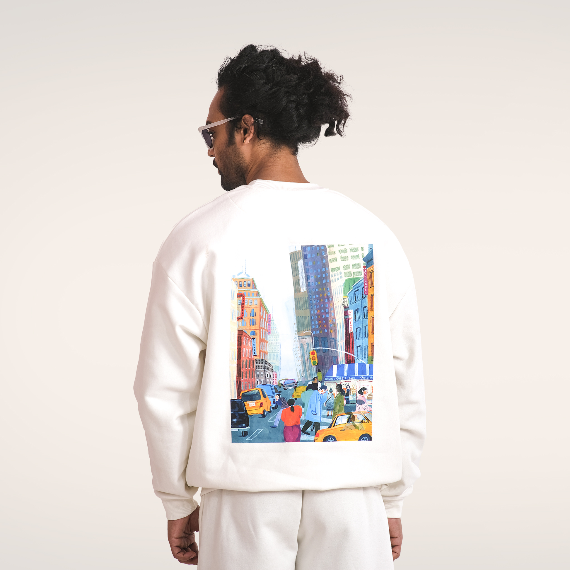 Street Style men's Crewneck Sweatshirt The New Yorker's Iconic Design