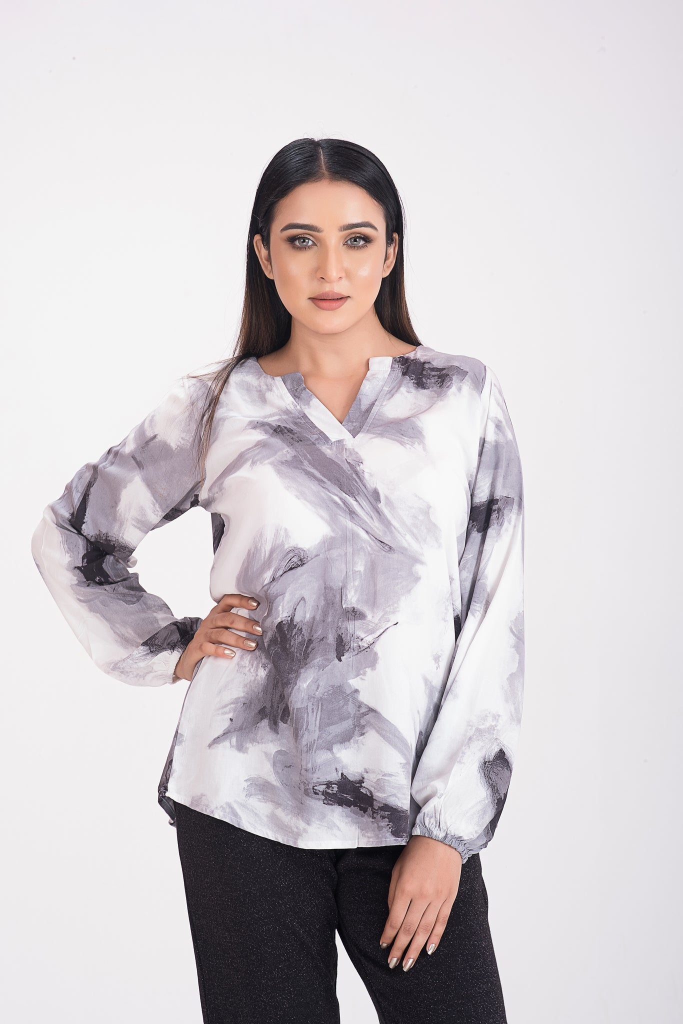 Women's Floral White Printed Blouse - Eternce  