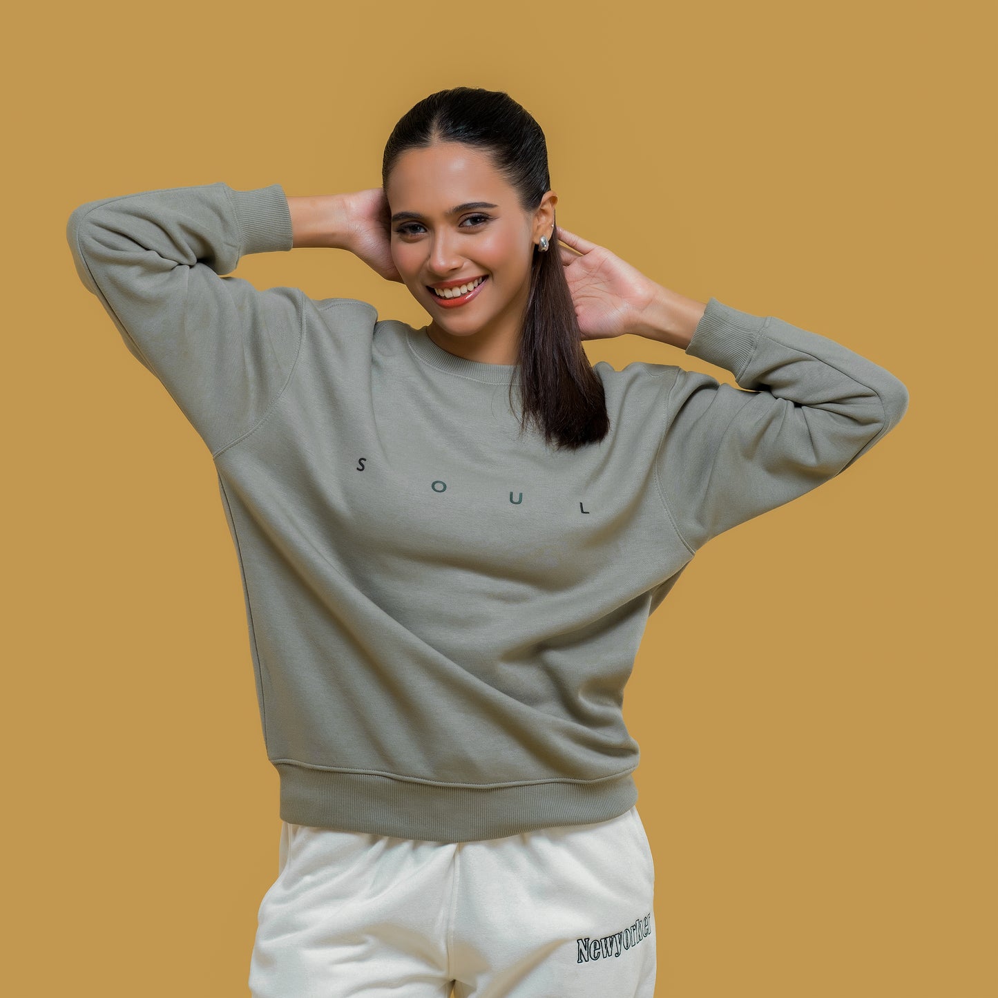 Soul Olive Green Crewneck Sweatshirt