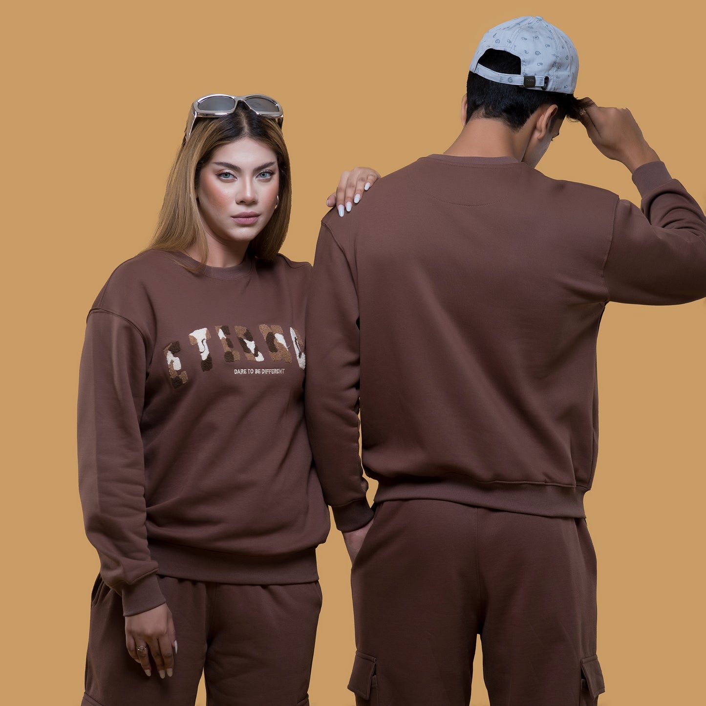 Chocolate Brown Streetwear Sweatshirt & Jogger Set