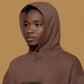 Chocolate Brown Drop Shoulder Embroidered Hoodie