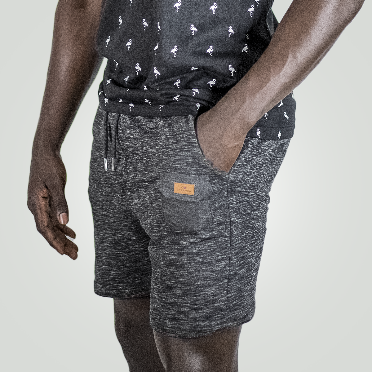 Gray Mélange Terry Shorts Comfortable Urban Style for Boys